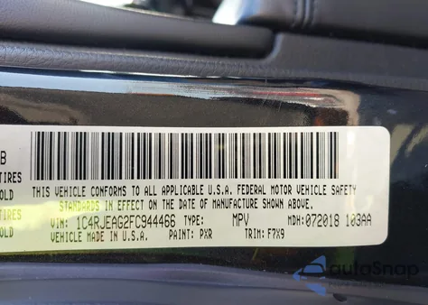 2015 Jeep Grand Cherokee Laredo из США, поврежденный, VIN 1C4RJEAG2FC944466